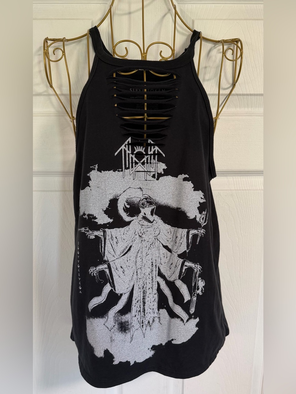 Sleep Token Distressed Graphic Tank Top